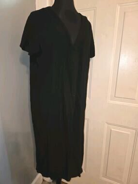 P. CILL Linen Cotton Blend V-Neck Midi Dress Size S Lightweight Minimalist Beach